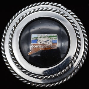 Connecticut State Handmade Resin Bubble Vintage Belt Buckle