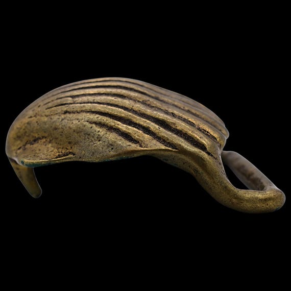 Solid Brass Seashell Clam-shell Vintage Belt Buck… - image 3