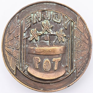 Enjoy Pot Captain Hawks Sky Patrol Toker Stoner Hippie 70s CVintage Belt Buckle