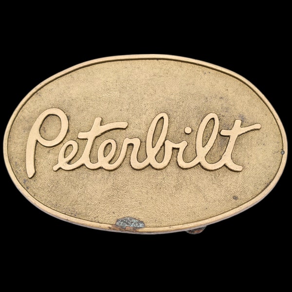 Solid Brass Peterbilt Trucks 1970s Vintage Belt Buckle