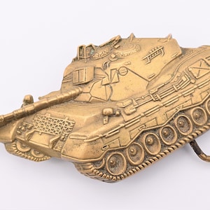 Solid Brass Tank Leopard 1 A1A1 Vintage Belt Buckle
