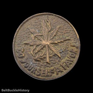 Marijuana Leaf "Do Yourself A Favor" Solid Brass Vintage Belt Buckle by BBB Baron Buckles [ca. 1970s]