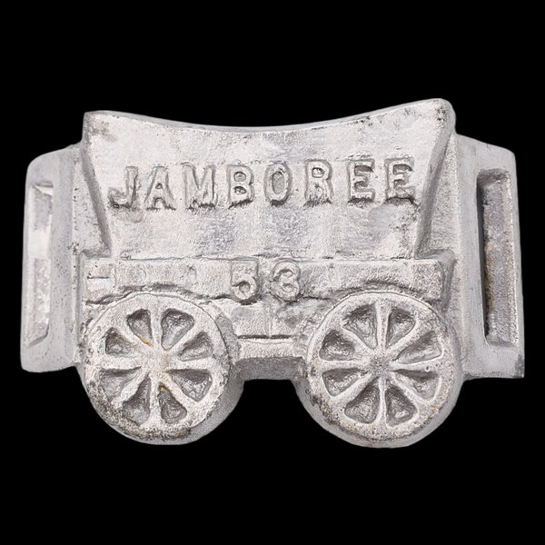 BSA Boy Scouts Jamboree 1953 Aluminum Casting Vintage Belt Buckle