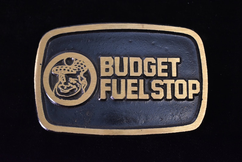 Dynabuckle Budget Fuel Stop Solid Brass Vintage Belt Buckle