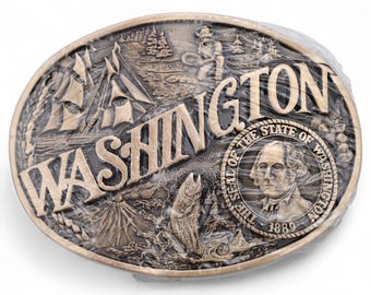 Vintage Washington State Centennial 1989 Belt Buckle - Etsy display picture 3