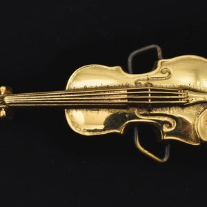 Violin Solid Brass 1970s Vintage Belt Buckle