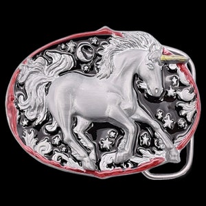 Unicorn Mythical Fantasy Starry Night Sky Belt Buckle