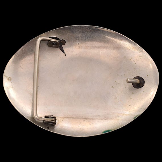 Arizona Vintage Belt Buckle - German Silver W/stone Inlay - Etsy display picture 2