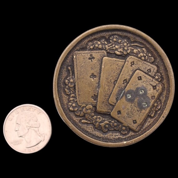 Solid Brass Poker Card Player Solid Brass BTS Mad… - image 3