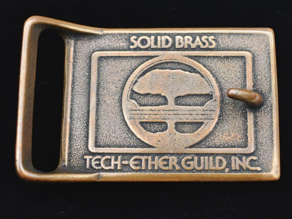 Tech Ether Guild Stamped Leather Solid Brass Rare… - image 2
