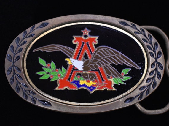 1980s Anheuser busch Inc. Eagle Logo Emblem Solid Brass Vintage Belt Buckle Etsy Canada