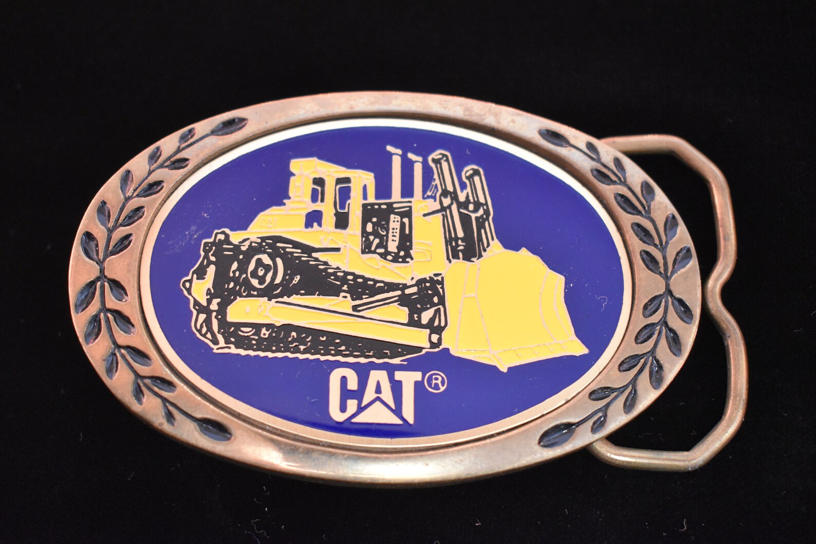 CAT Bulldozer Solid Brass Vintage Belt Buckle Etsy