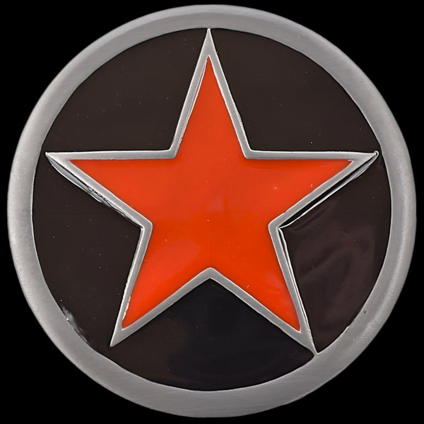 Red Star Black Circle Belt Buckle