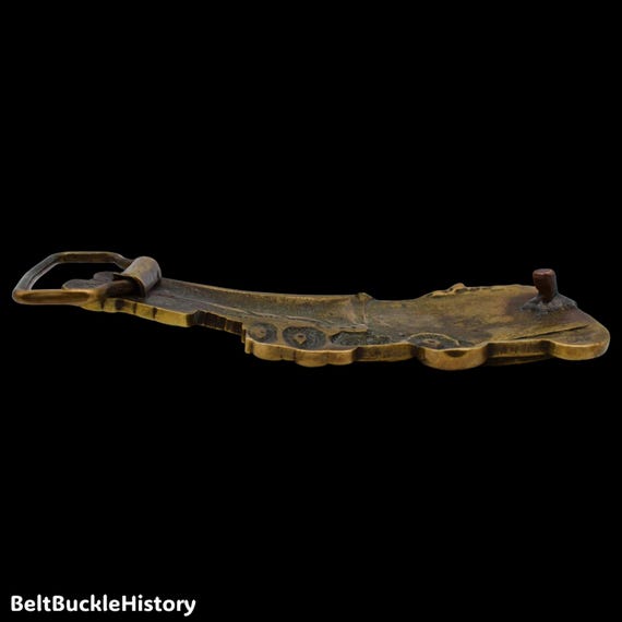 Solid Brass Semi Tanker Truck Vintage Belt Buckle View 5