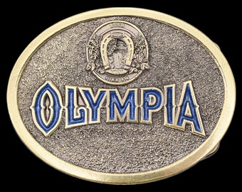 Vintage Olympia Beer Belt Buckle Bergamot Brass Good Luck It\'s the‎ Water Solid Brass Olympia Beer  main image 2
