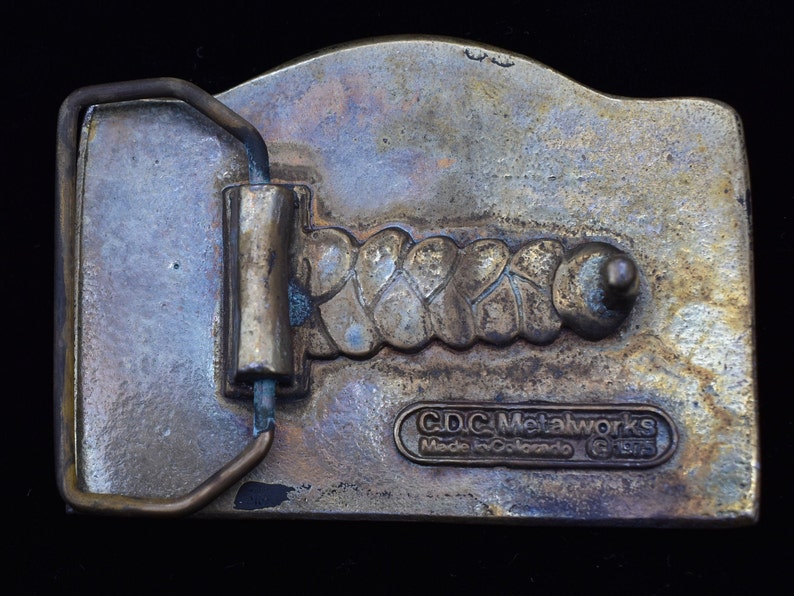 1970s Estes Park Colorado Ski Resort Slopes Downhill Mountain Rockies Powder Day Vintage Belt Buckle CDC Metalworks
