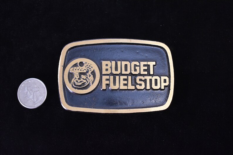 Dynabuckle Budget Fuel Stop Solid Brass Vintage Belt Buckle