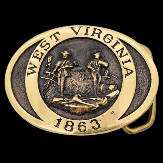 Solid Brass West Virginia State Seal Heritage Min… - image 2