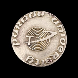Purdue University Indiana 1970s Solid Brass Vintage Belt Buckle