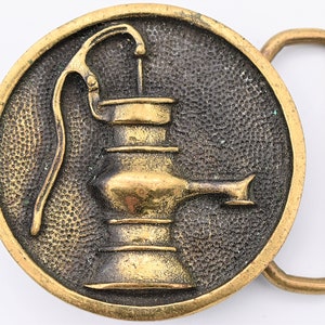 Antique Water Well Hand Pump Distressed Vintage Agriculture Belt Buckle