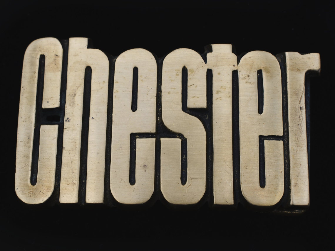 Chester Name Solid Brass Vintage Belt Buckle Etsy