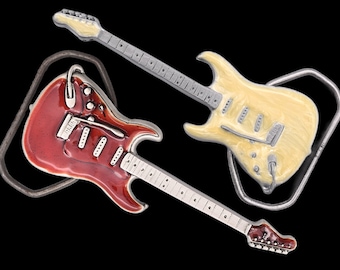 Electric Guitar Bass Amp Musician Rock Band Belt Buckle