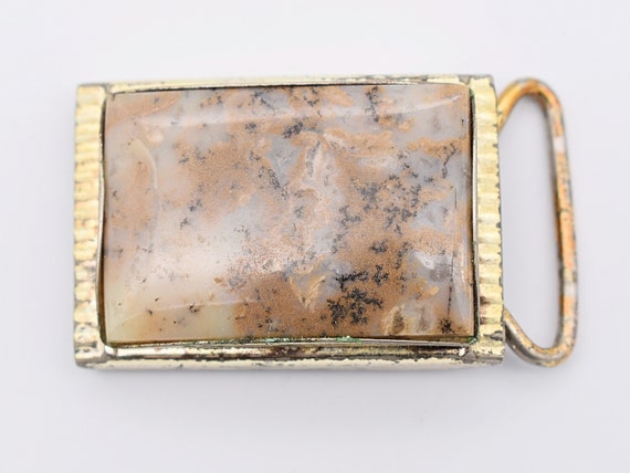 Stone Cabochon Agate Slide Compression Vintage Be… - image 1