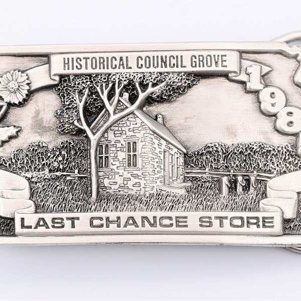 Last Chance Store Kansas Historical Place Vintage Belt Buckle