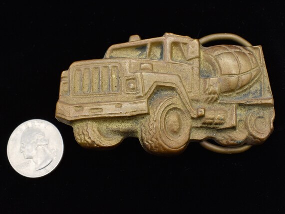 Concrete Truck 1970s Solid Brass Vintage Belt Buc… - image 3