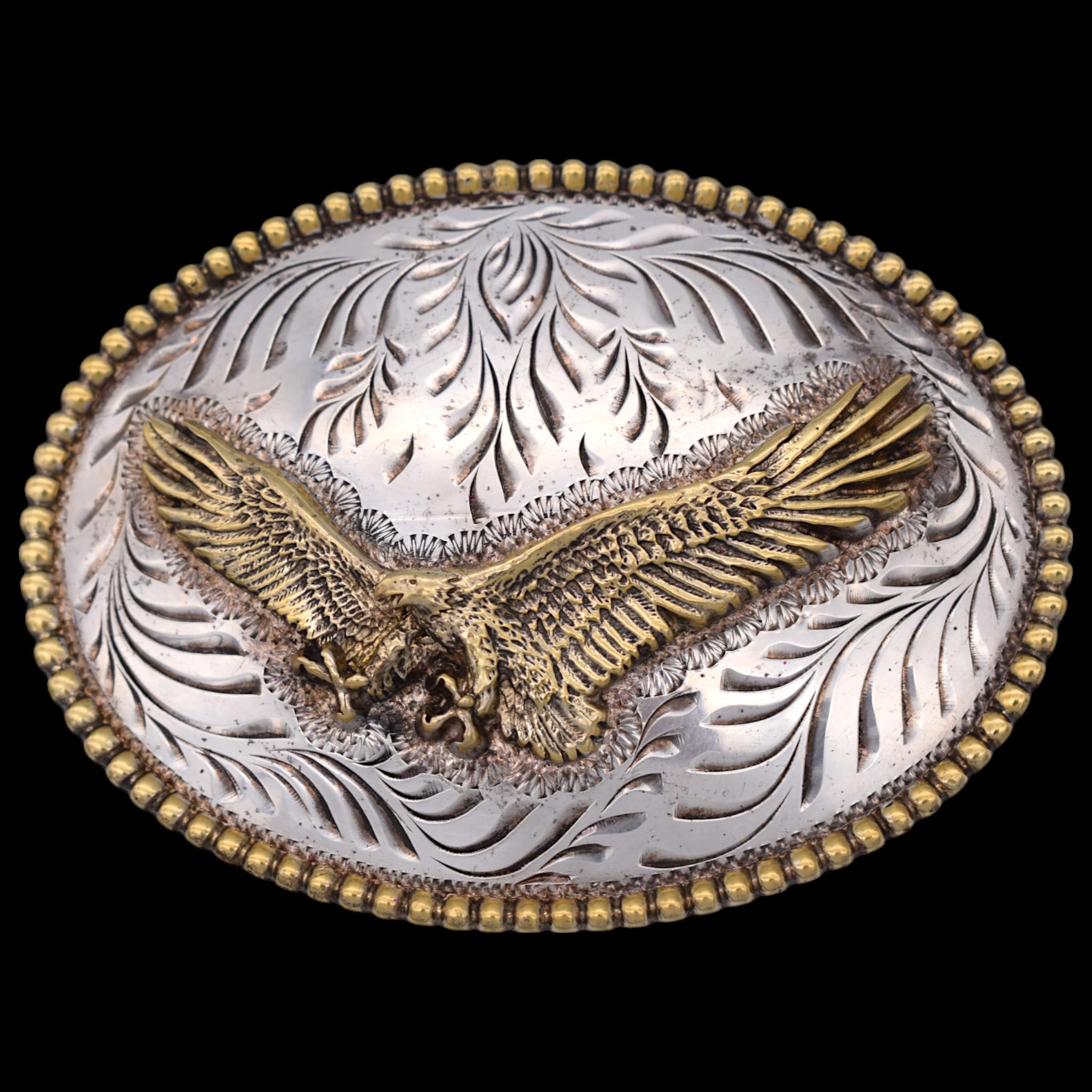 Silversmith‎ Collection Silver & Gold Eagle Belt Buckle Vintage Eagle Belt Buckle-Silversmith Collection-Award  main image 4