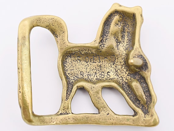 Solid Brass Horse Stallion Pony Trinity Buckle Co… - image 2