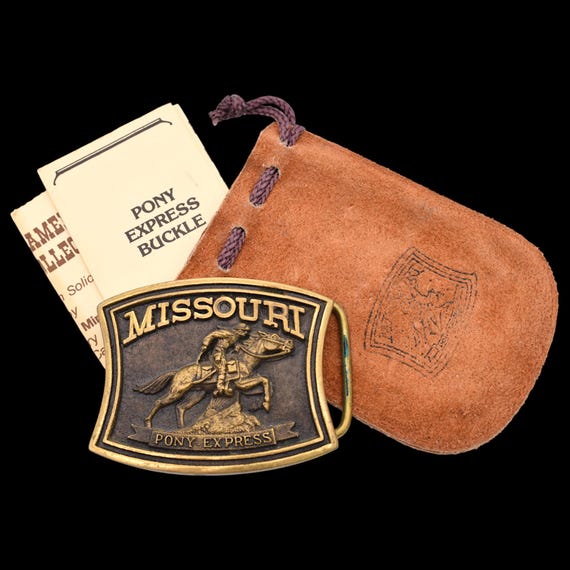 Solid Brass Missouri Pony Express Solid Brass Vin… - image 1
