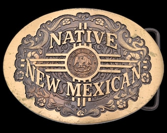 Solid Bronze Native New Mexican Vintage Belt Buckle by High Mesa [1984]
