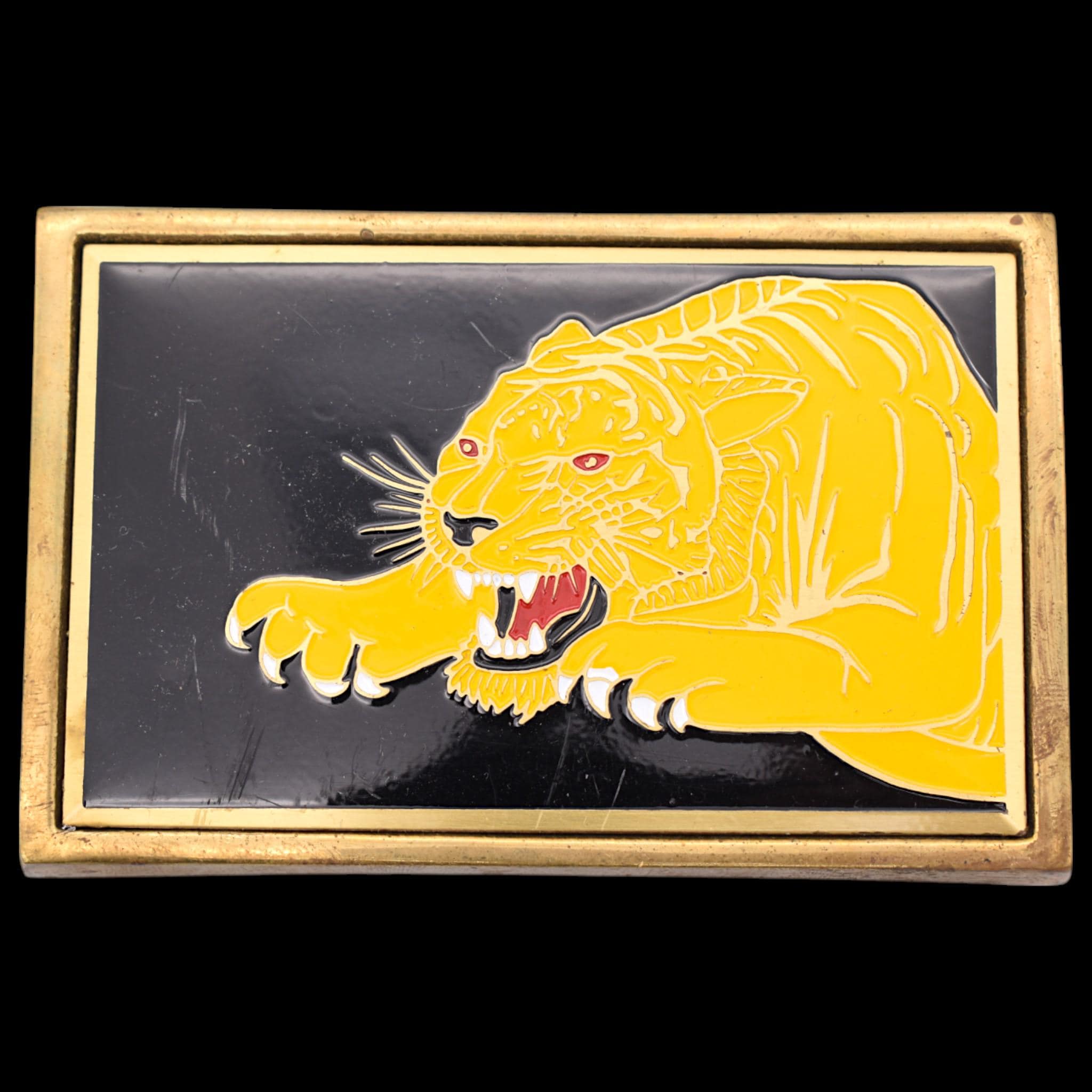 Erin Ferrier Solid Brass Tigar Belt Buckle Vintage 1970\'s Vintage Cheetah Belt - Etsy main image 3
