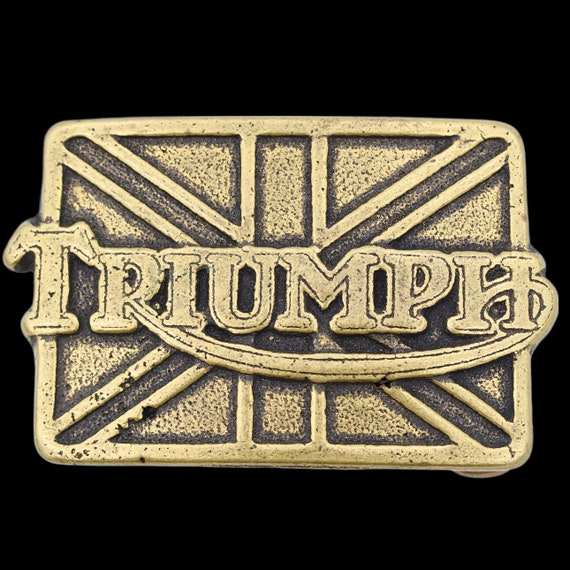 Solid Brass Triumph Auto Motorcycle 1980s Vintage 