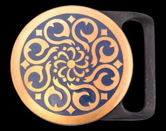 Vintage 70s Langley Bridge Belt Buckle by Tech Ether Guild Tech Ether Guild Langley Bridge Covered Bridges Hippie Solid  main image 4