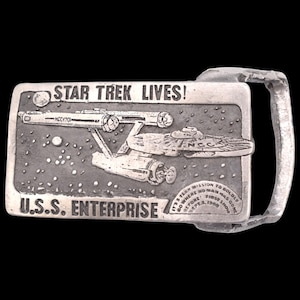 Star Trek Live U.S.S. Enterprise NCC 1701 1970s Vintage Belt Buckle by Buck-L-Up Co. Snook