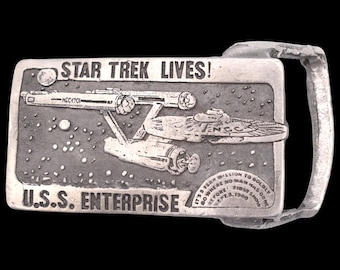 Star Trek Live U.S.S. Enterprise NCC 1701 1970s Vintage Belt Buckle by Buck-L-Up Co. Snook