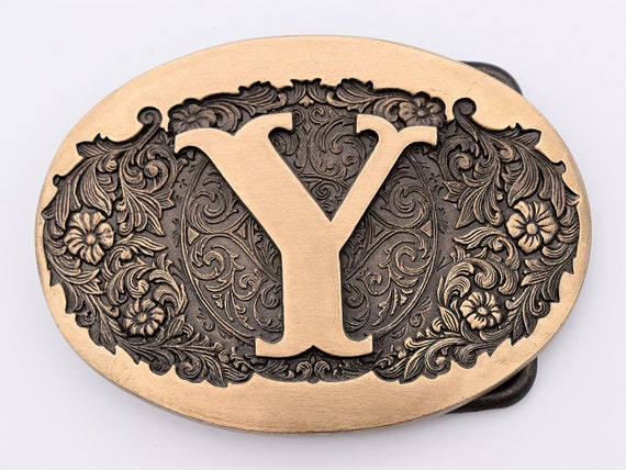 Letter Y Name Initial Vintage Belt Buckle