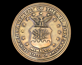 Department of the Air Force Crest Badge Insignia Solid Brass Vintage Belt Buckle by BBB Baron [1979]