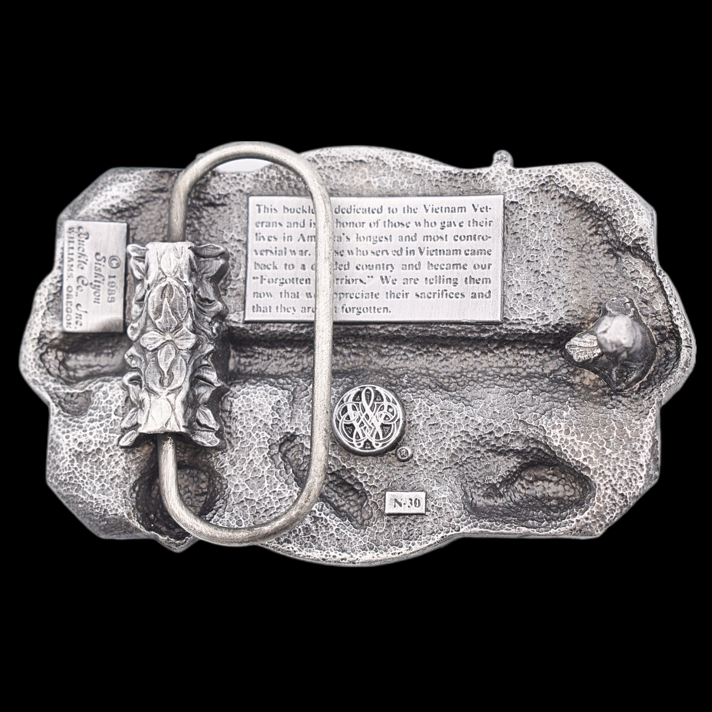 Boucle De Ceinture Vintage US Airborne Viet Nam Veteran - Émail Polychrome, Collection Militaire