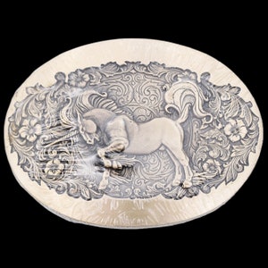 Solid Brass Unicorn Award Design Medals 1980s Vintage Belt Buckle