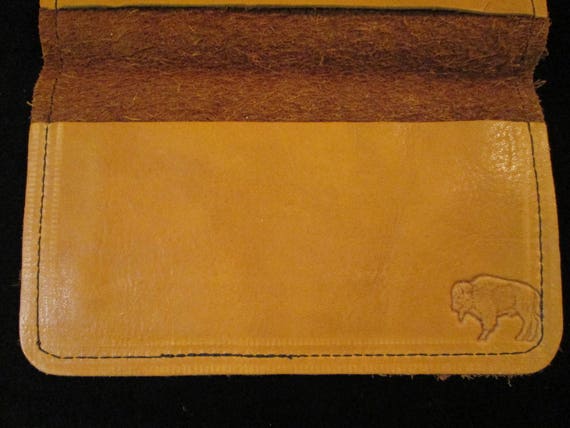 Vintage Buffalo Trading Co. Buffalo Hide Leather Checkbook Wallet View 3