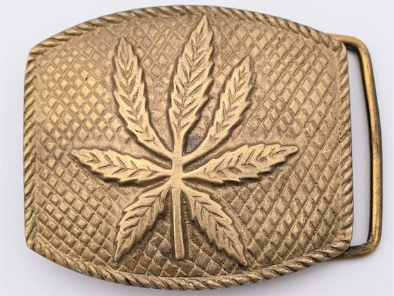 Solid Brass Marijuana Pot Leaf BBB Baron Vintage … - image 1