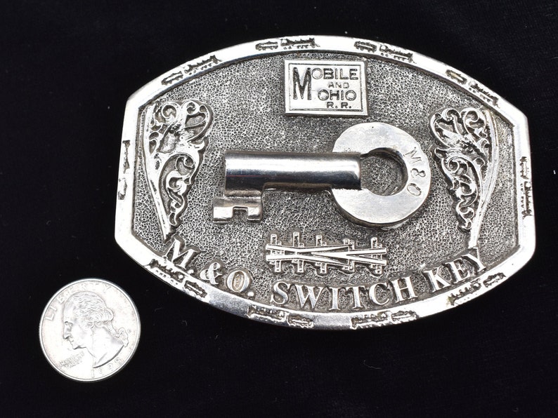 Mobile and Ohio Railroad Switch Key 1970s Vintage Belt Buckle