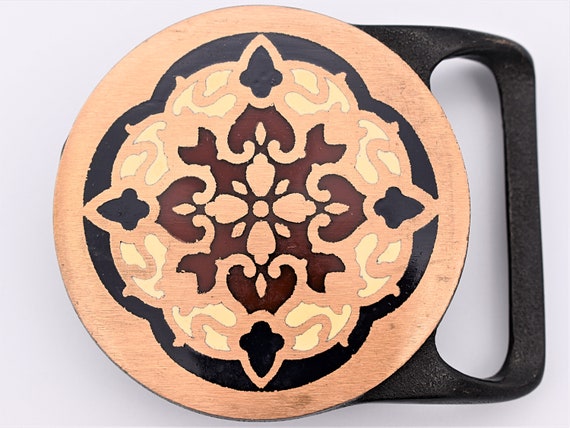 Tech Ether Guild "Arabesque" Colored Inlay Solid … - image 1