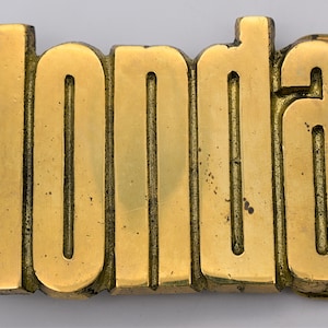 Solid Brass Honda 1970s Vintage Belt Buckle
