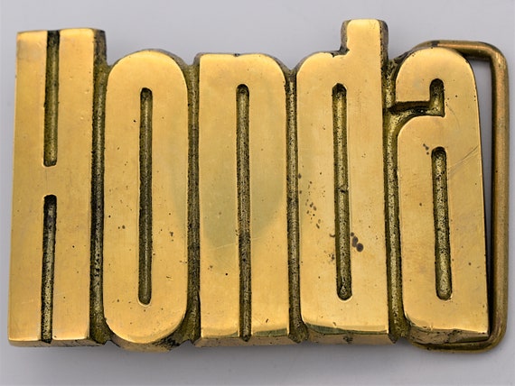 Solid Brass Honda 1970s Vintage Belt Buckle