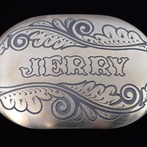 Jerry Name German Silver Vintage Belt Buckle