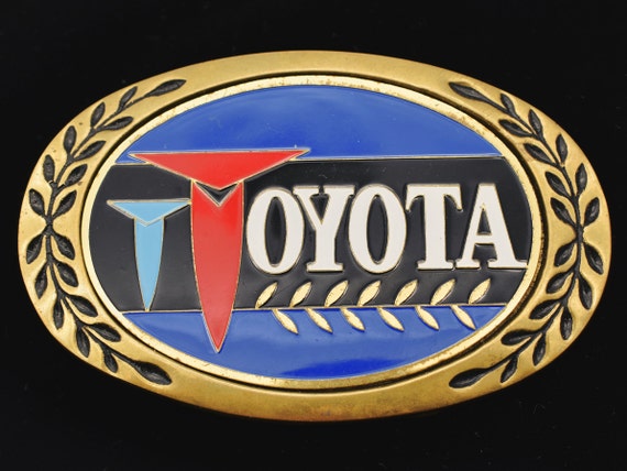 Toyota 1970s Solid Brass Vintage Belt Buckle